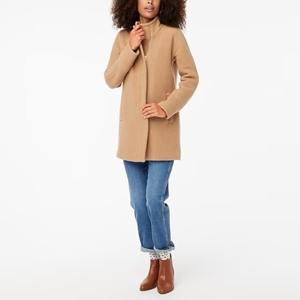 J Crew Factory City Coat Heather Acorn Petite 4 Cocoon Coat